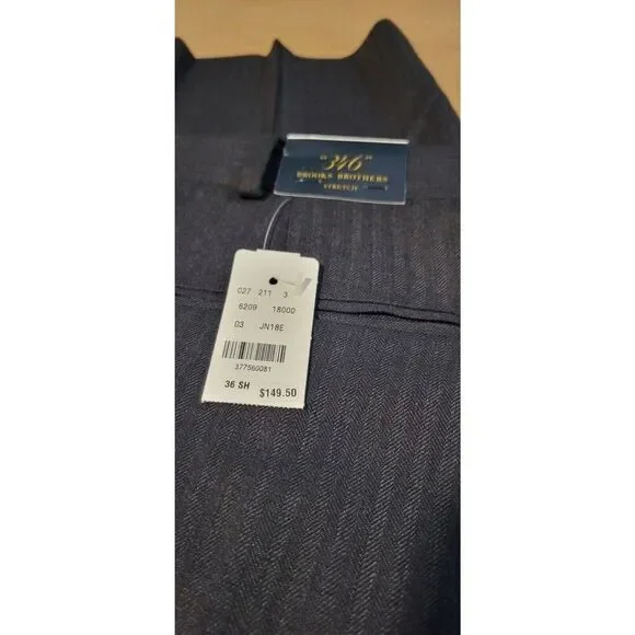 New! Brooks Brothers 346 Dress Pants Size 36x29 Dark Charcoal Wool Blend